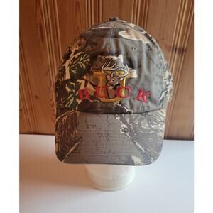 Buck U Camo Baseball Hat Embroidered Deer Logo Adult Adjustable Cap